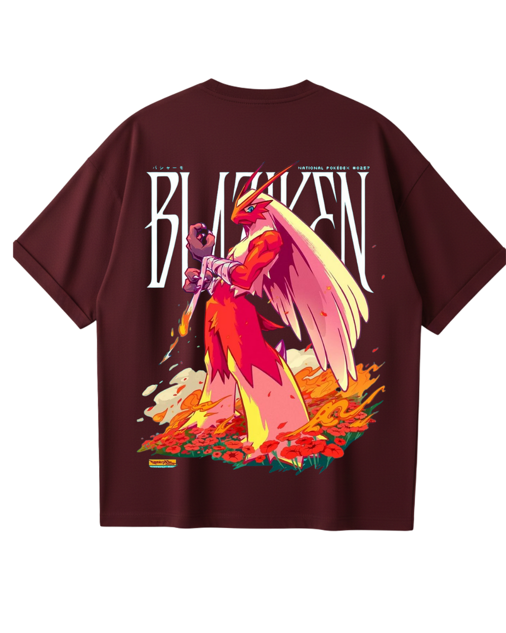 Blaziken Maroon Oversized Tee
