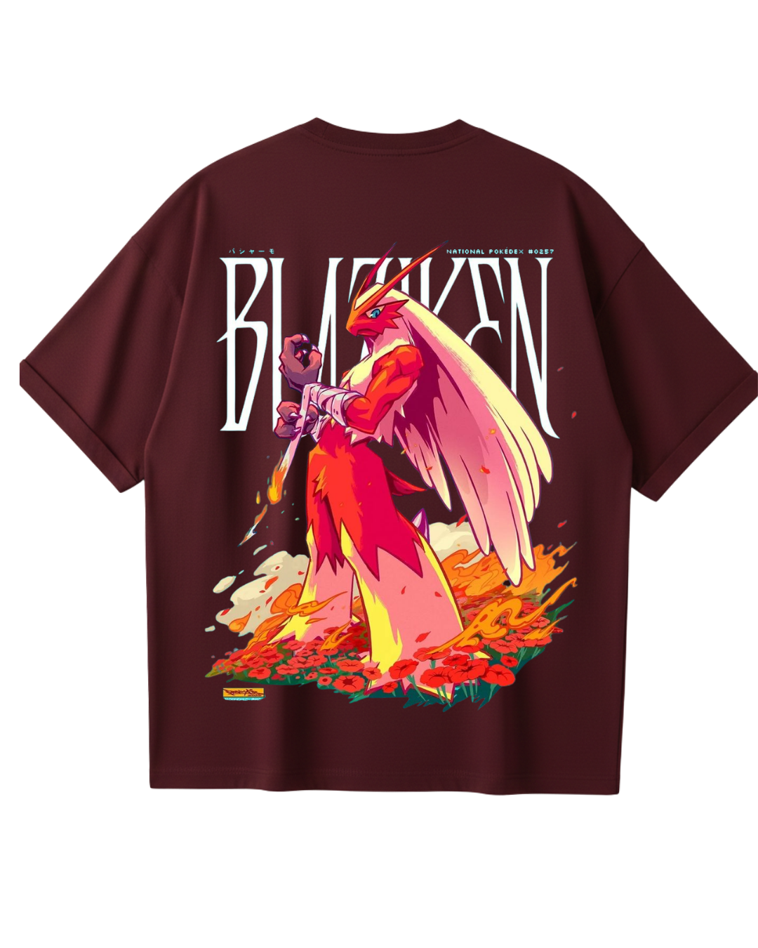 Blaziken Maroon Oversized Tee