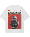 Lewis Hamilton Poster White Oversized Tee