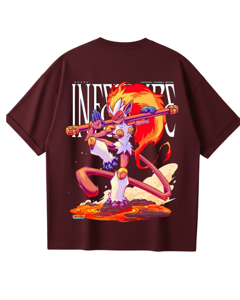 Infernape Maroon Oversized Tee