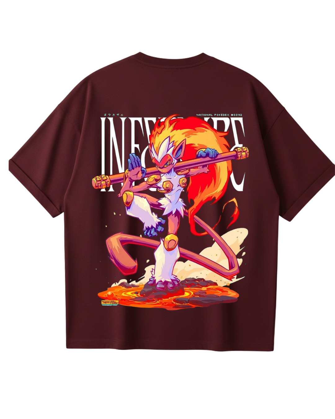 Infernape Maroon Oversized Tee