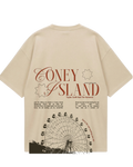 Taylor Swift Evermore Coney Island Beige Oversized Tee