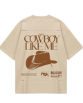 Taylor Swift Evermore CowBoy Beige Oversized Tee