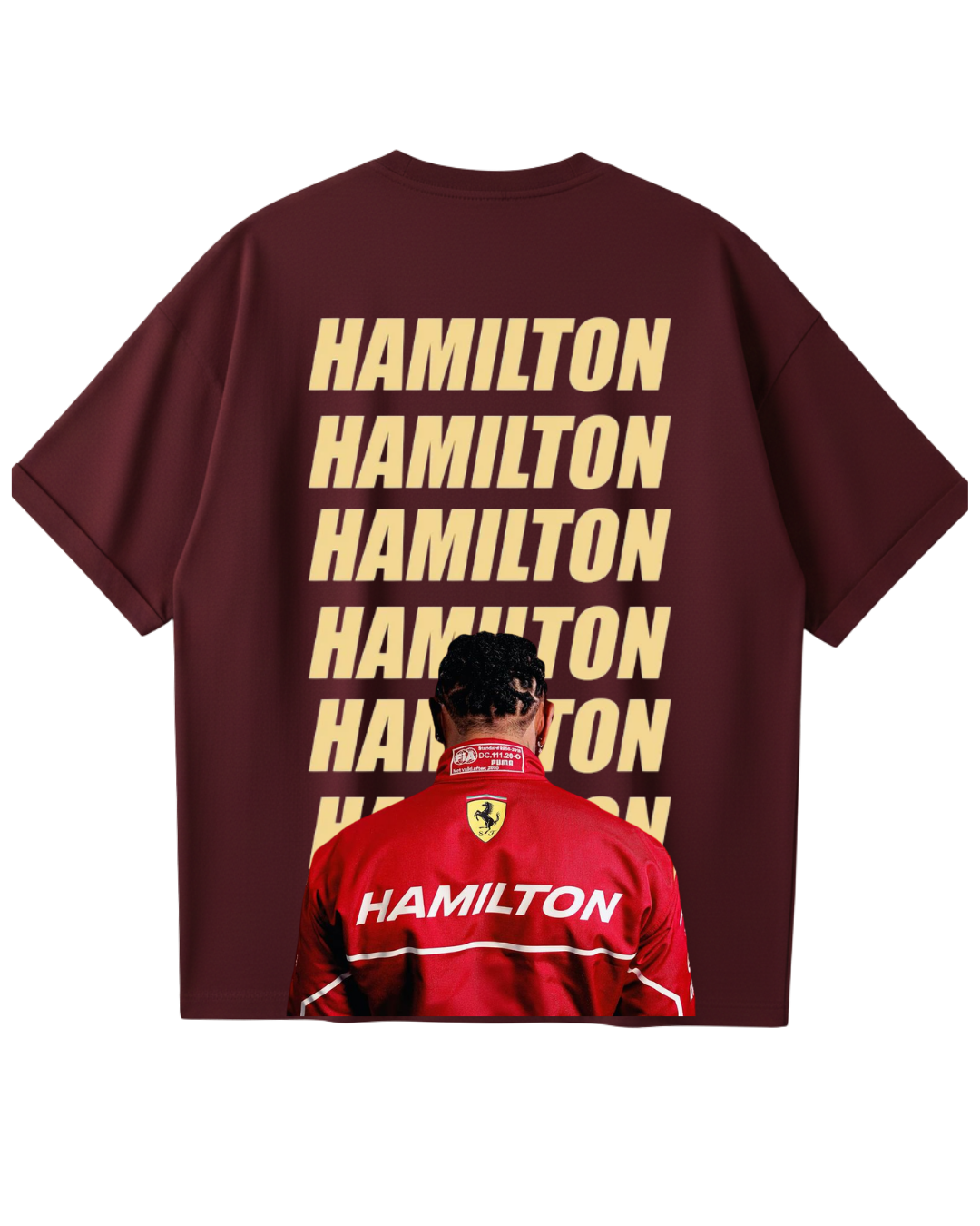 Lewis Hamilton Maroon Oversized Tee