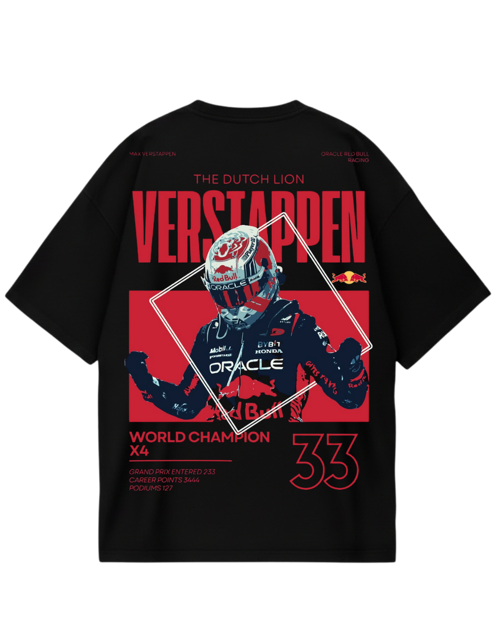 Max Verstappen Black Oversized Tee