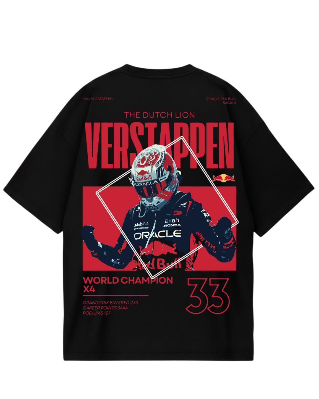 Max Verstappen Black Oversized Tee
