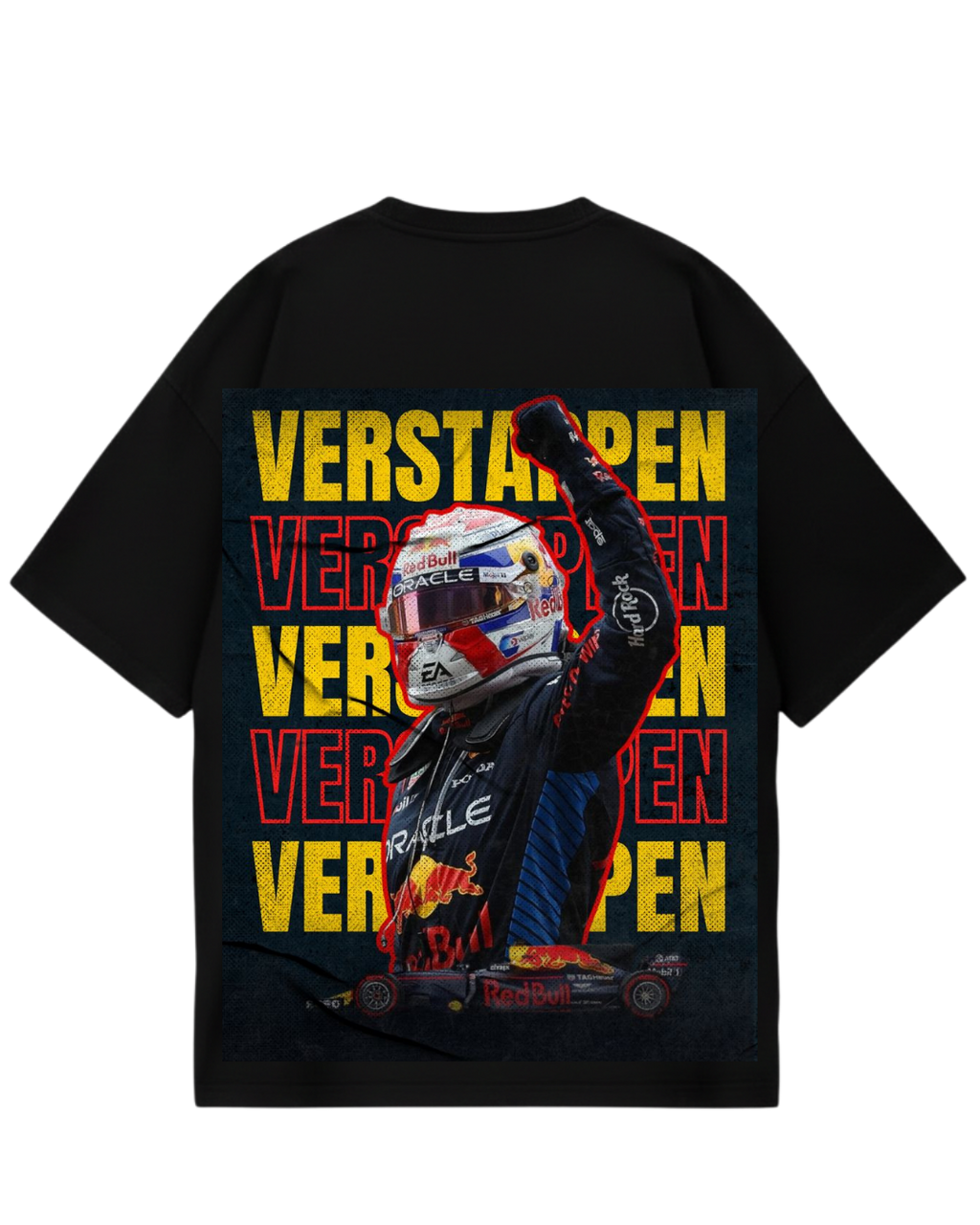 Max Verstappen Poster Black Oversized Tee