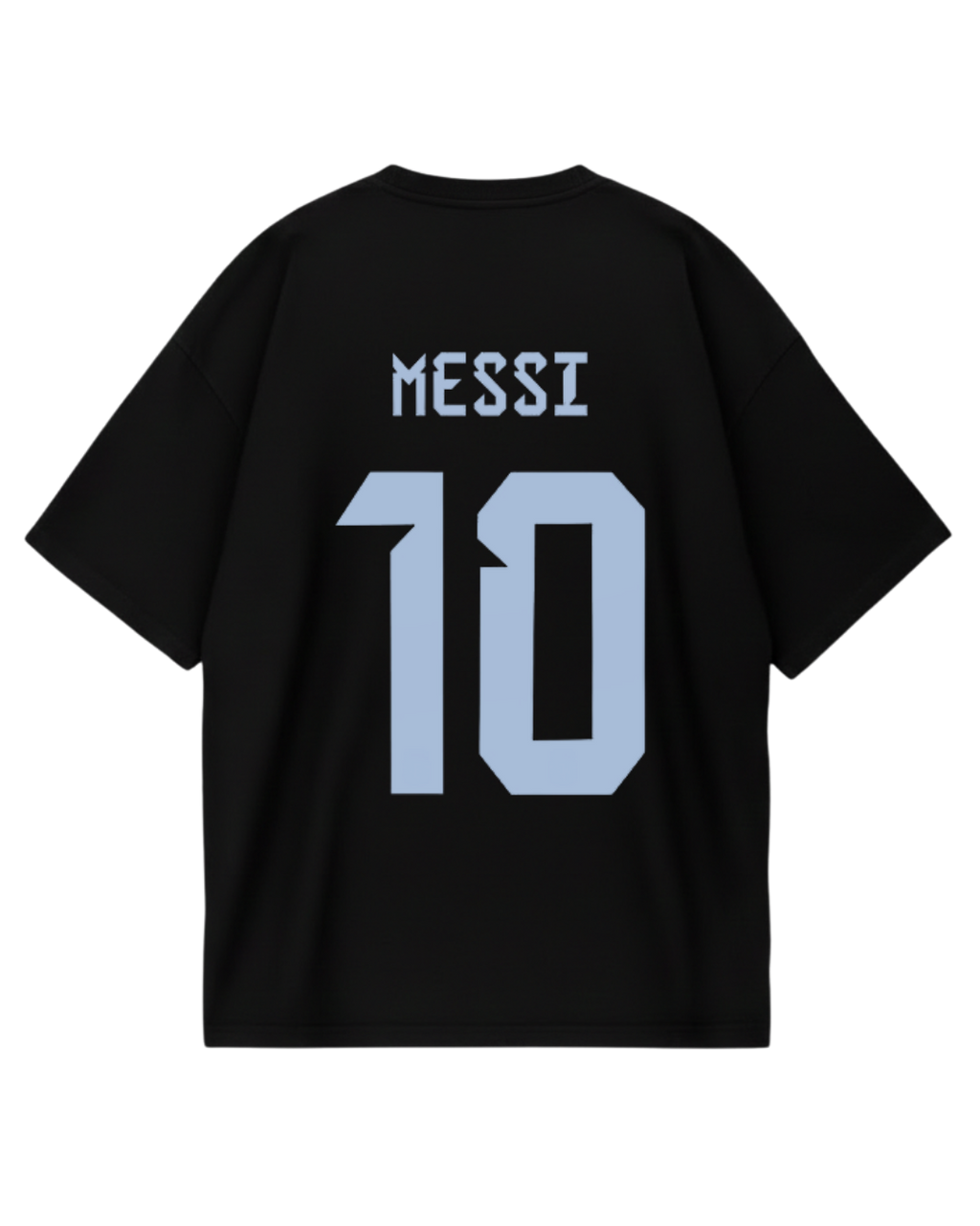 Argentina Messi Number Black Oversized Tee