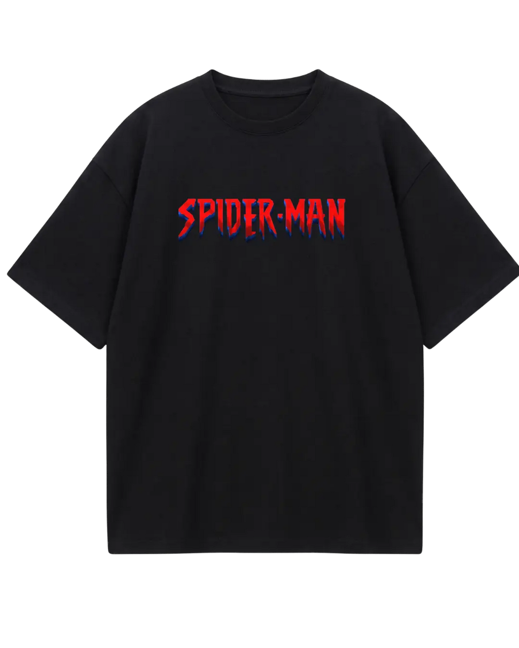 Spider Man Couple Black Oversized Tee