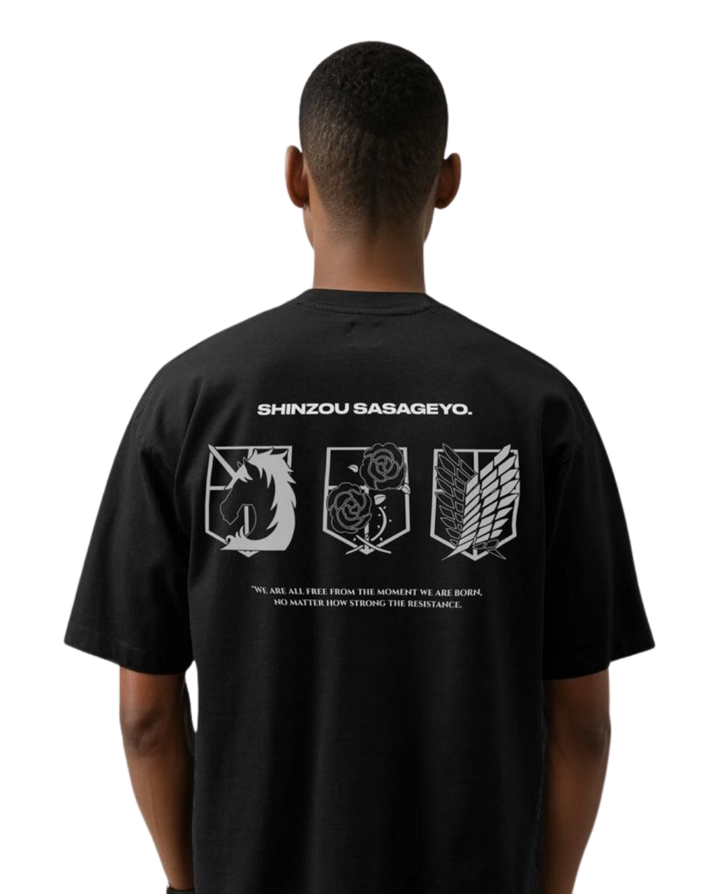 Attack On Titan Black Oversized Tee