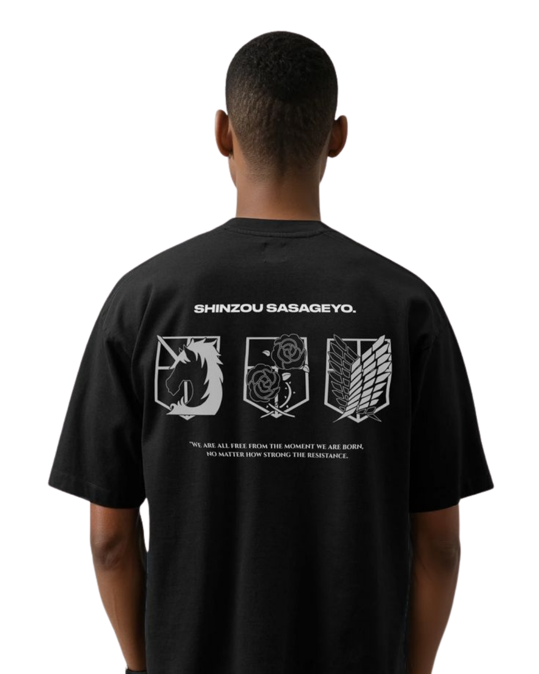 Attack On Titan Black Oversized Tee