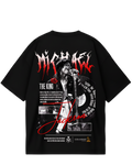 Michael Jackson Red Black Oversized Tee