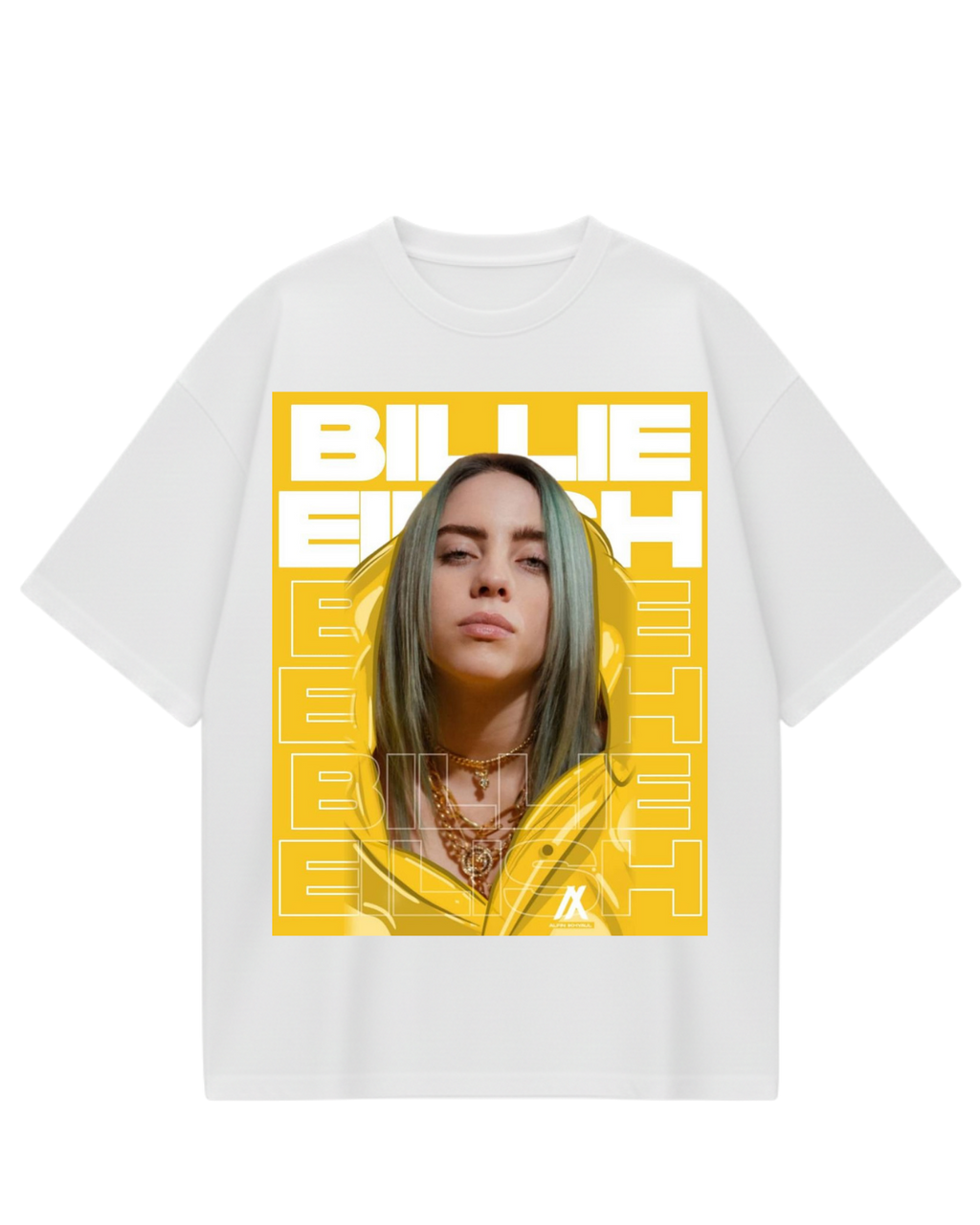 Billie Eilish Yellow White Oversized Tee