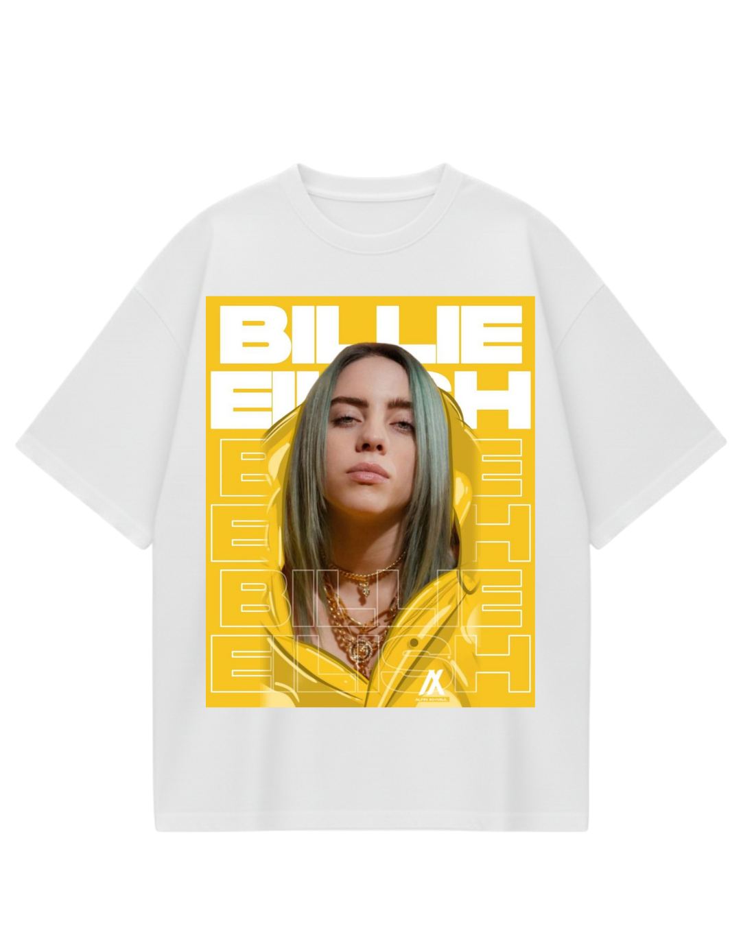 Billie Eilish Yellow White Oversized Tee