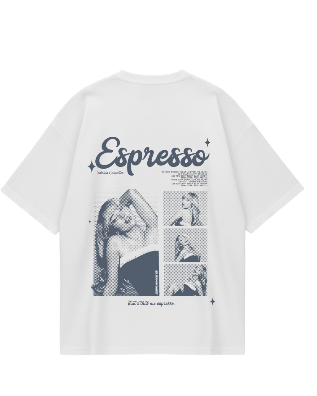 Sabrina Espresso White Oversized Tee