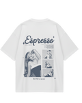Sabrina Espresso White Oversized Tee