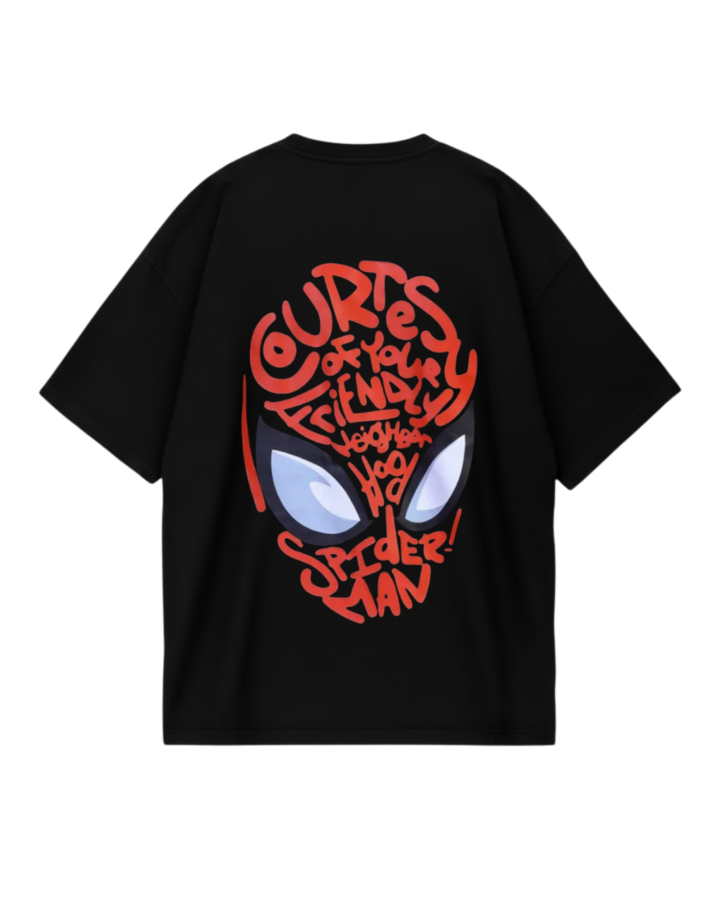 Spider Man Black Mask Oversized Tee