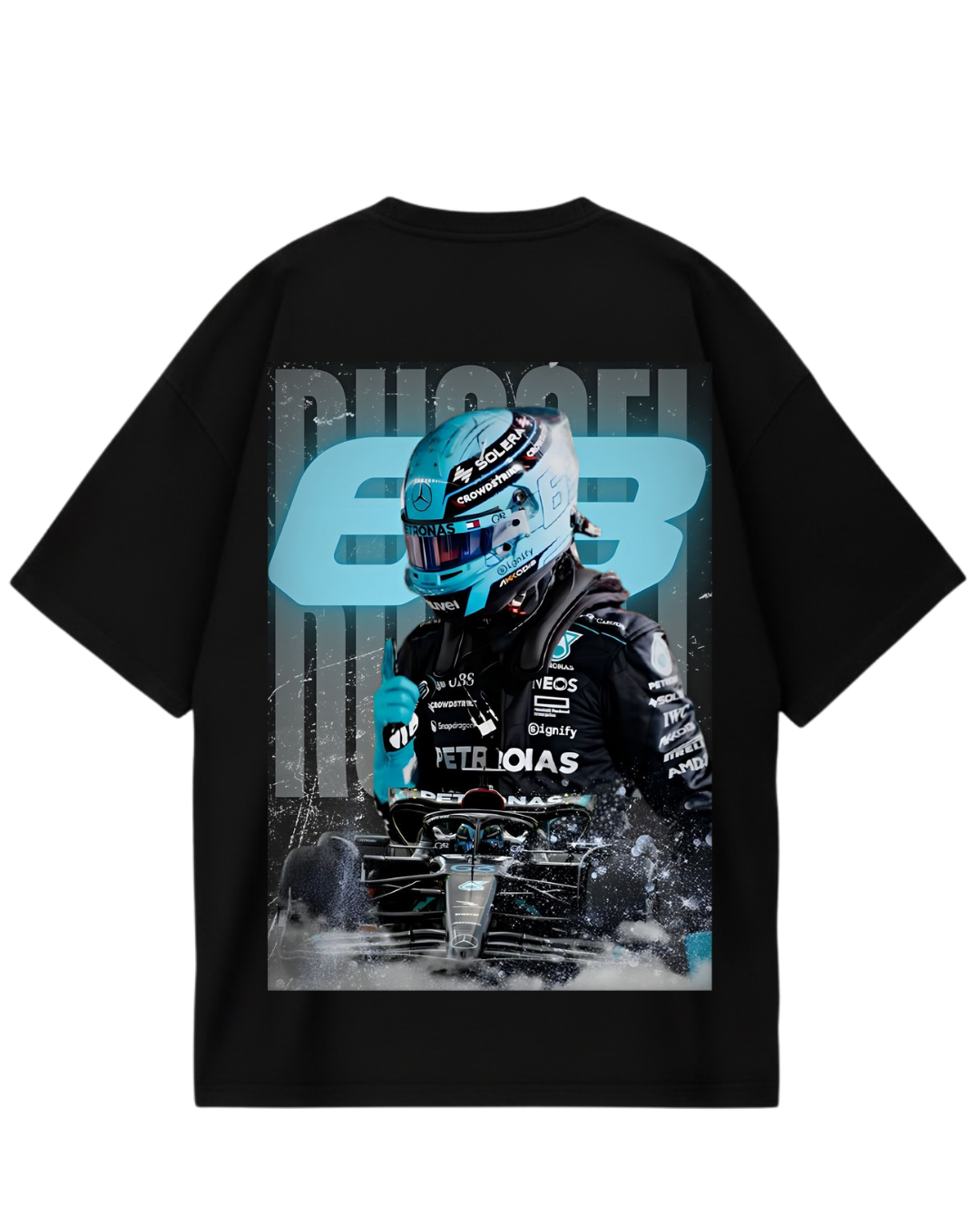 Gorge Russell Black Oversized Tee