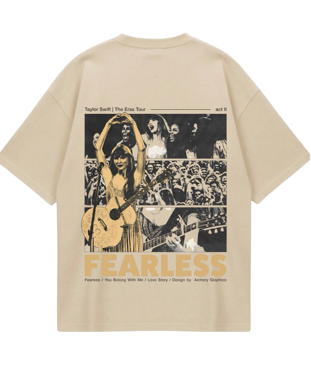 Taylor Swift Fearless Beige Oversized Tee