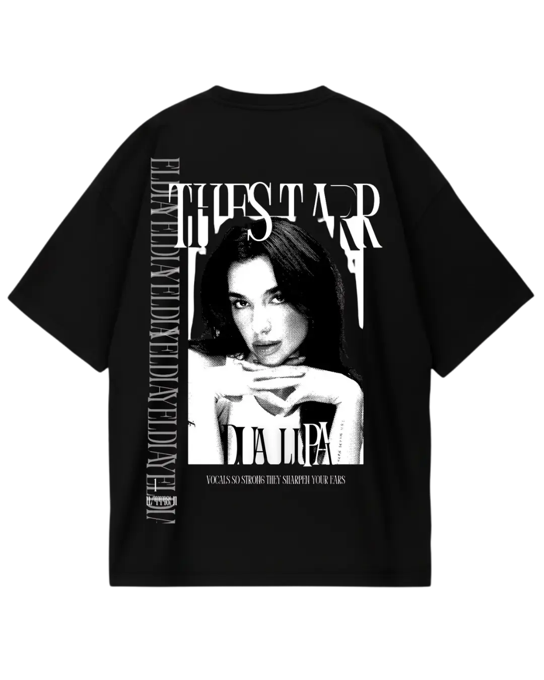 Dua Lipa Black Poster Oversized Tee