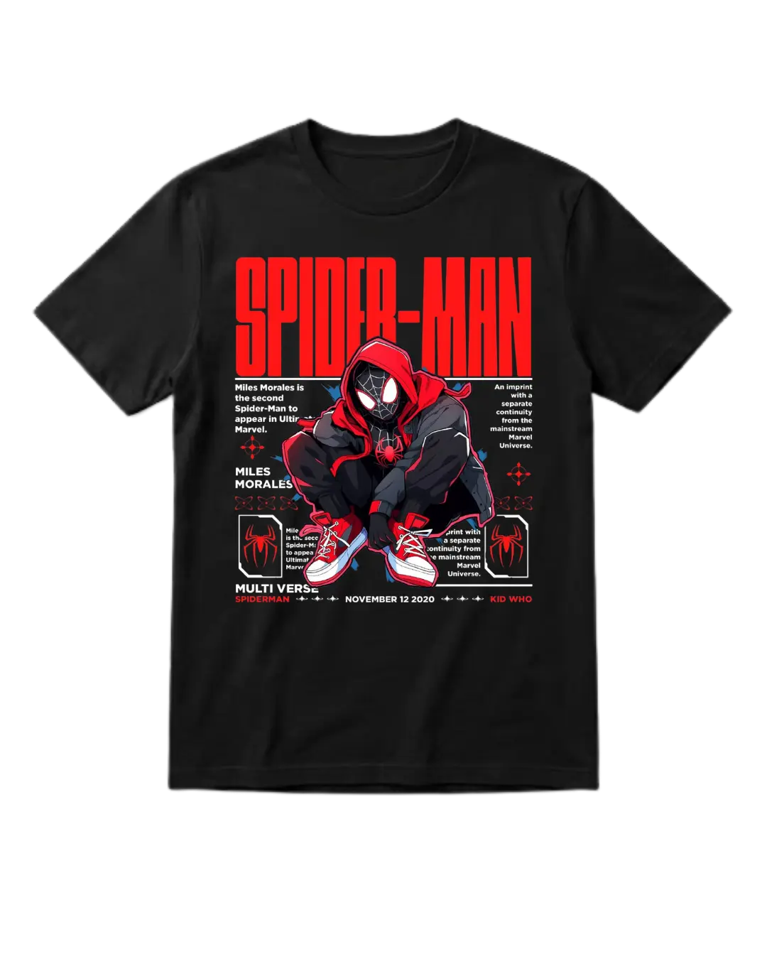 Spider Man Black Poster Half Sleeves