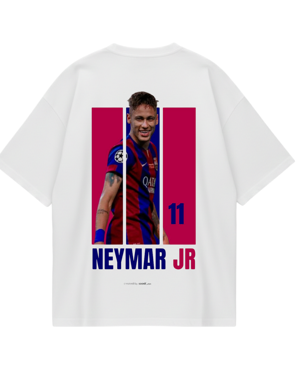 Barcelona Neymar White Oversized Tee