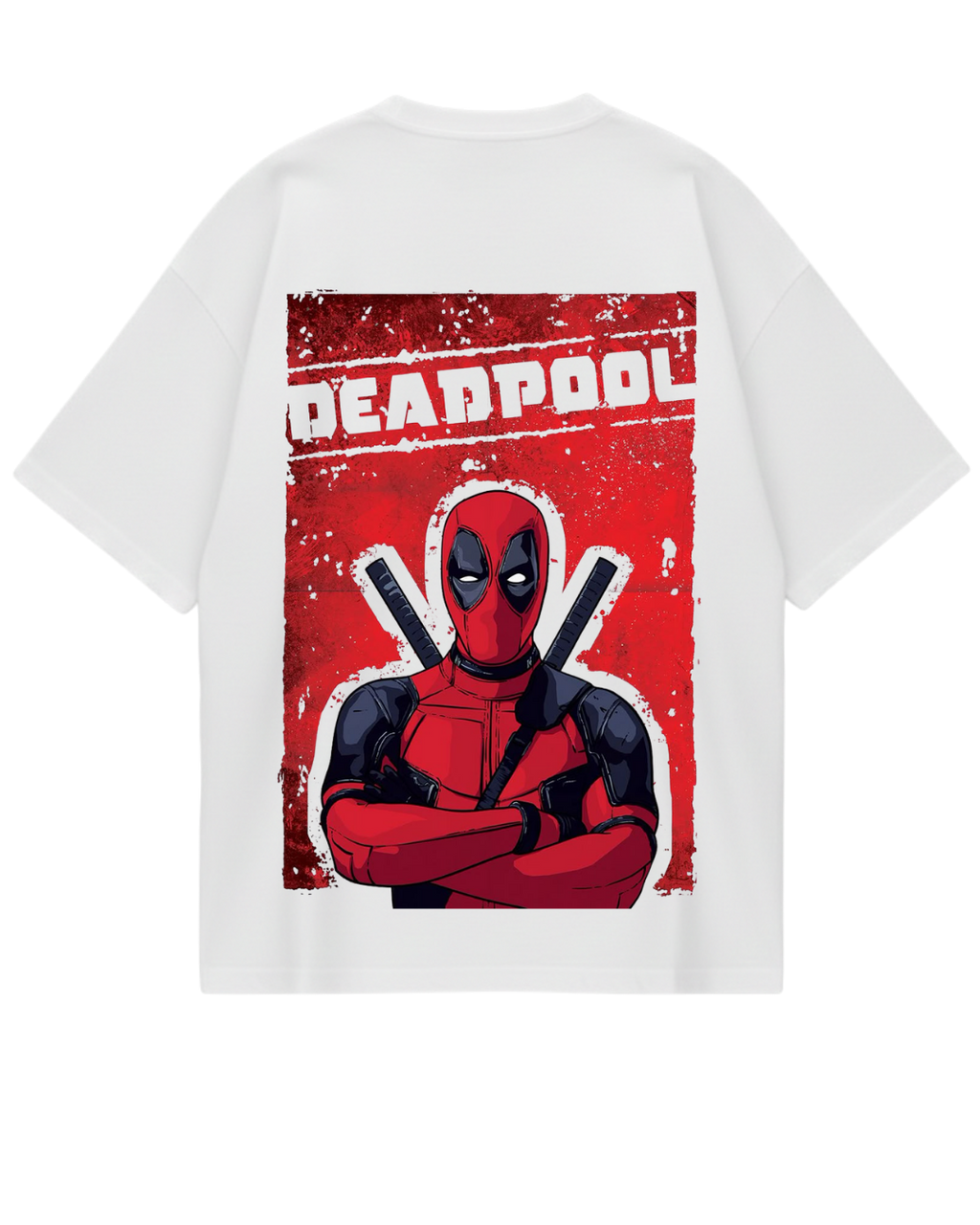 Deadpool White Poster Oversized Tee