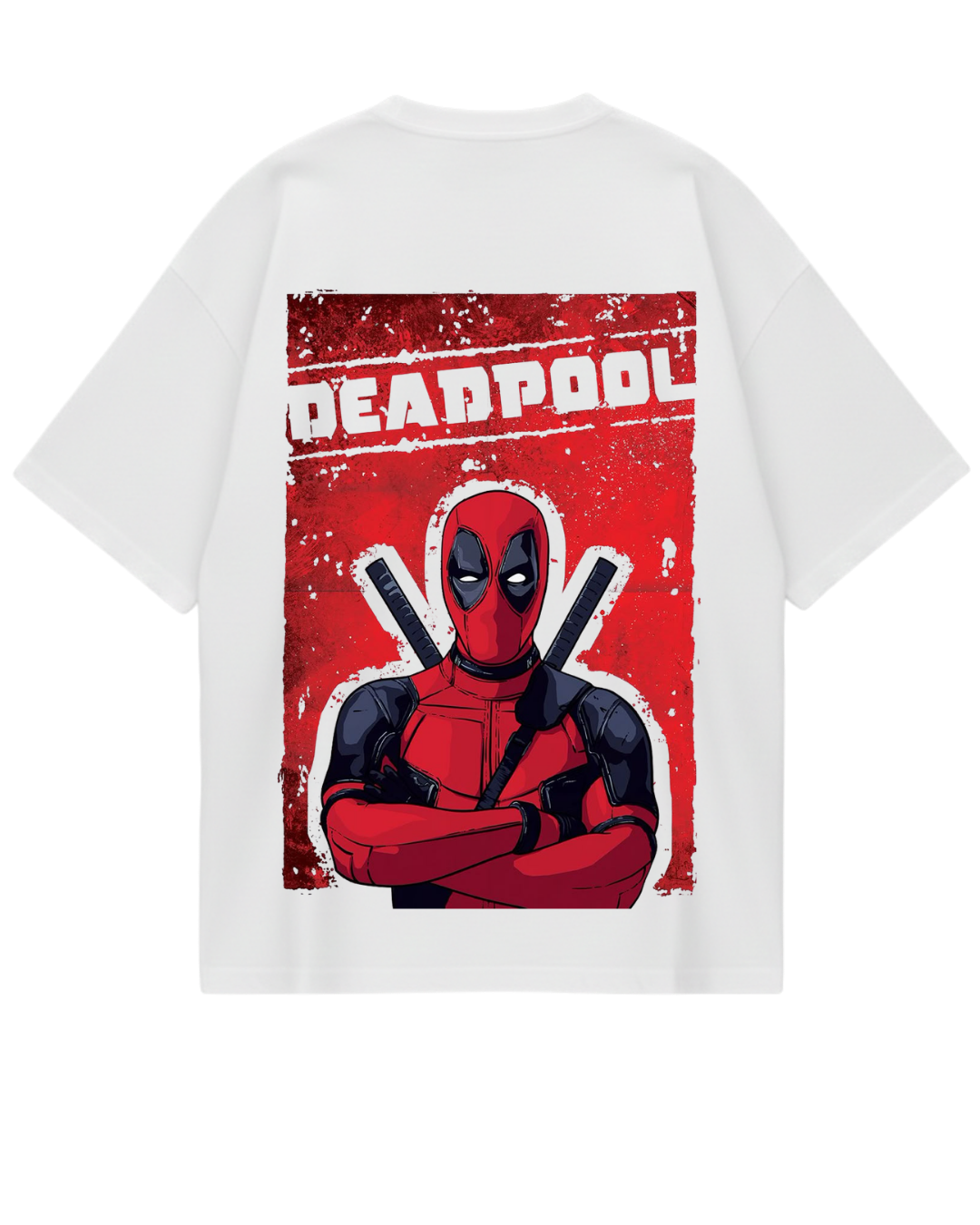 Deadpool White Poster Oversized Tee