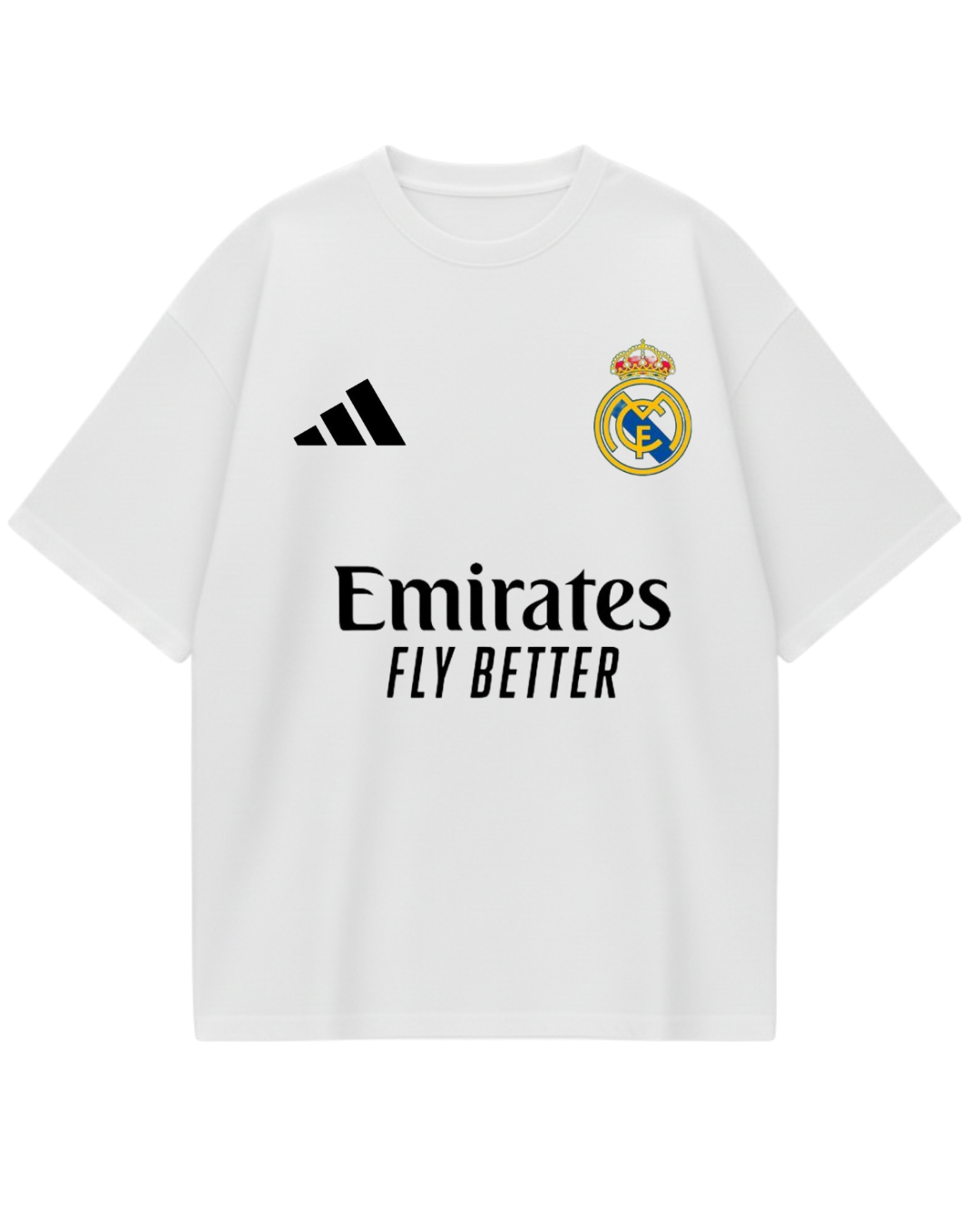 Real Madrid White Jersey Oversized Tee