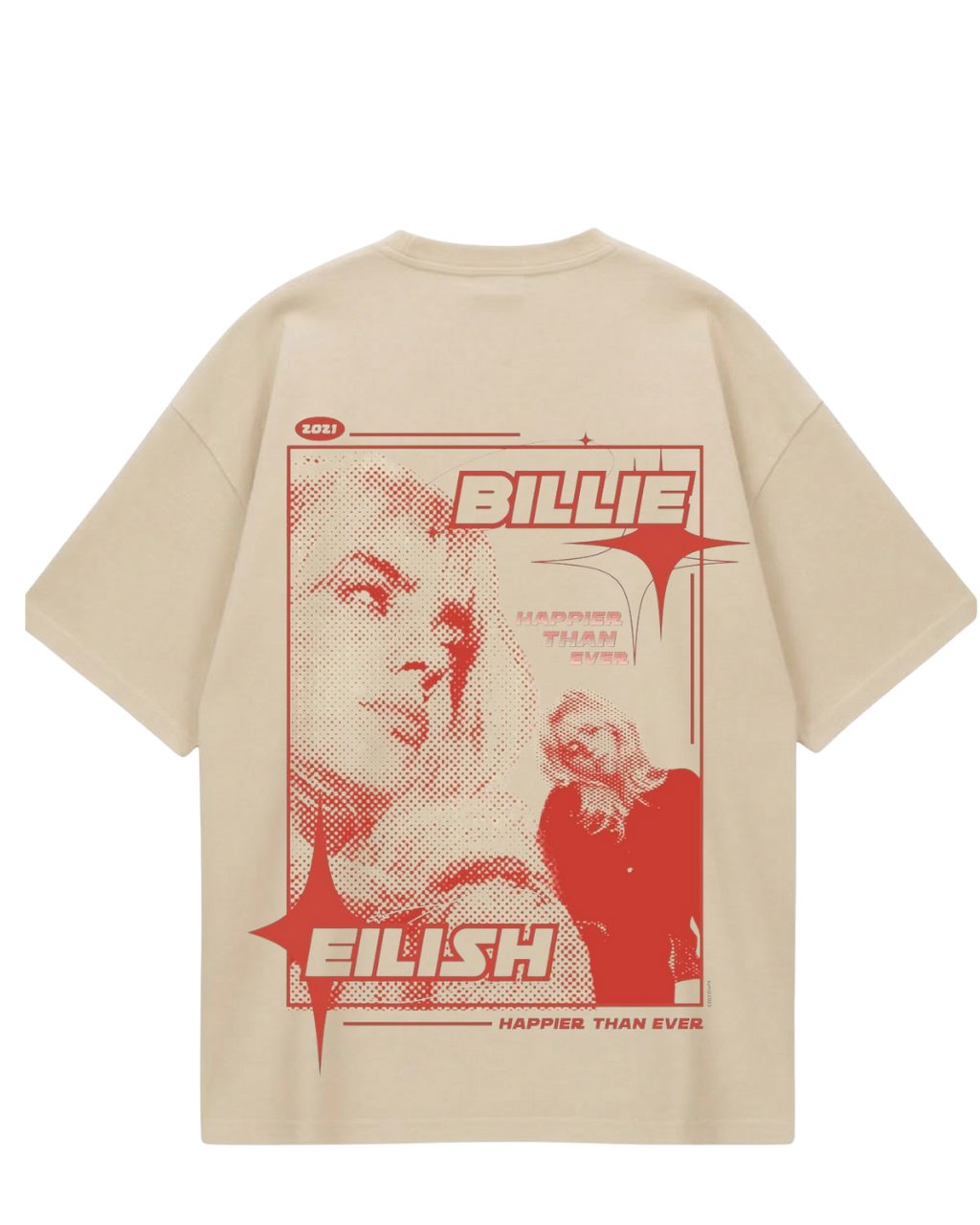 Billie Eilish Beige Oversized Tee