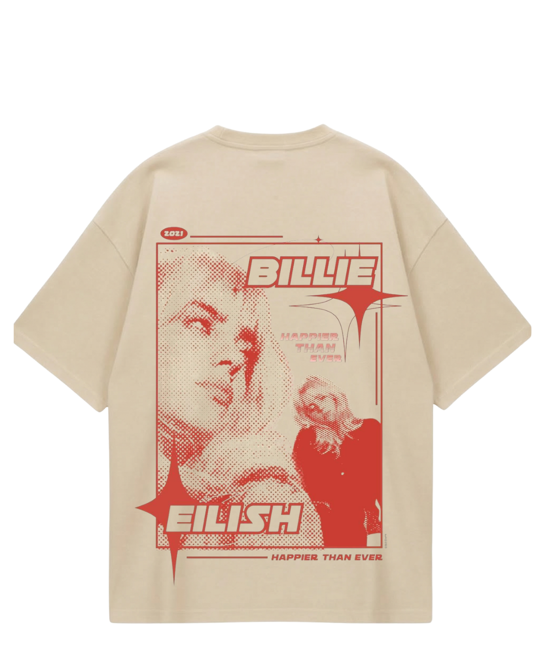 Billie Eilish Beige Oversized Tee
