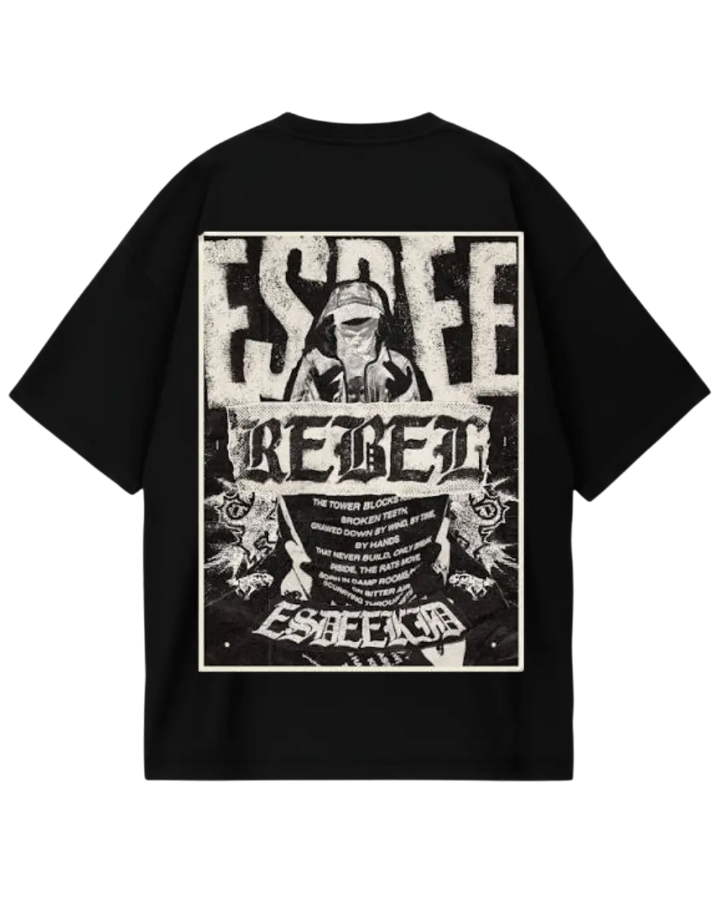 EsDeekid Black Poster Oversized Tee