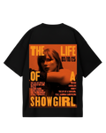 Taylor Swift Showgirl Black Oversized Tee