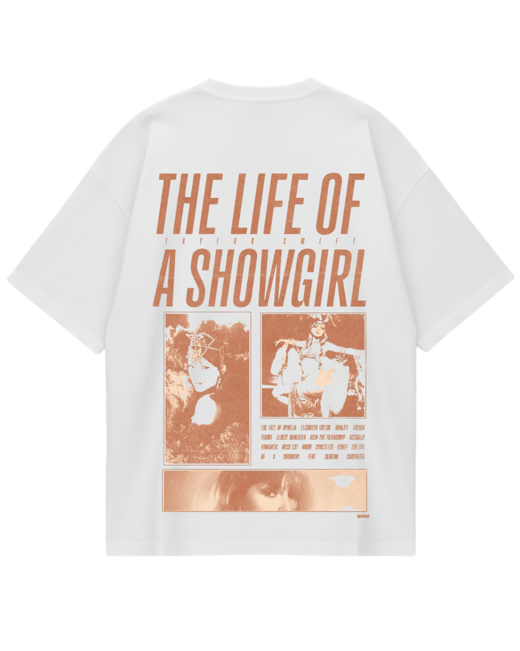 Taylor Swift Showgirl White Oversized Tee