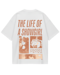 Taylor Swift Showgirl White Oversized Tee