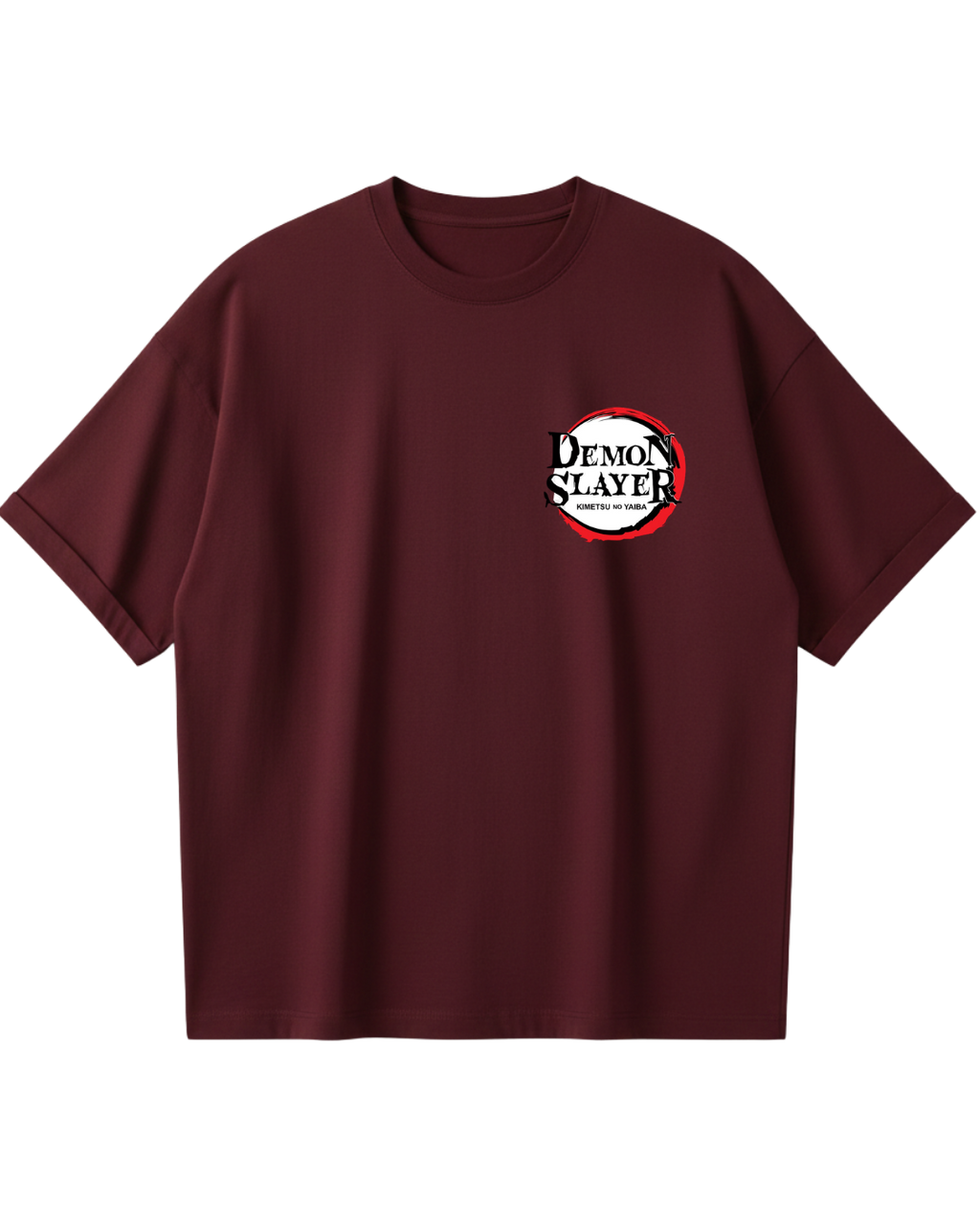 Demon Slayer Rengoku Maroon Oversized Tee