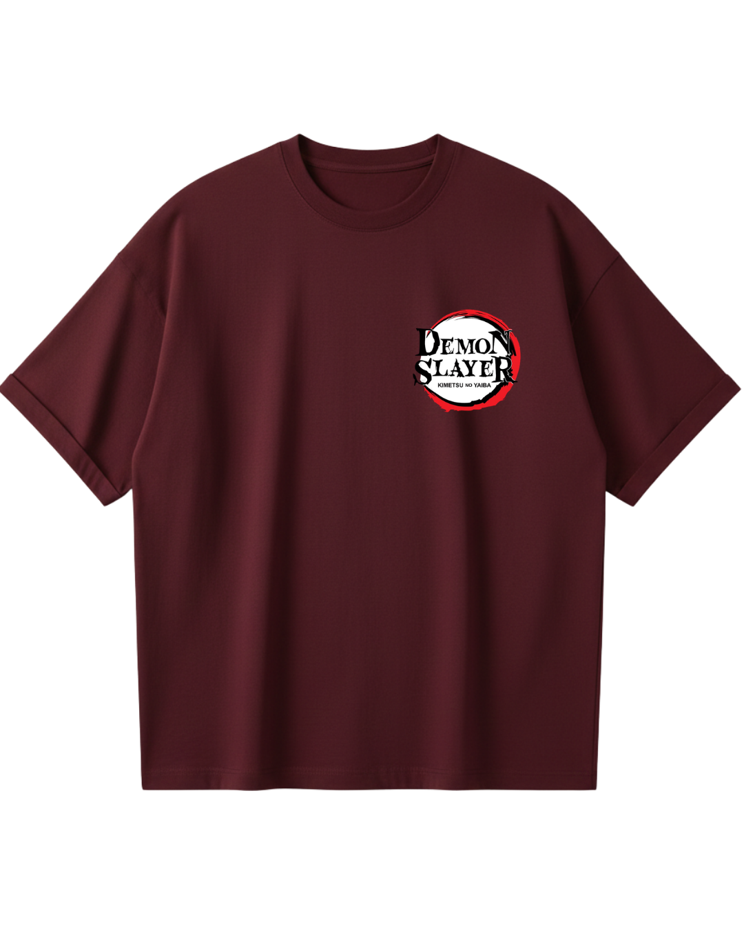 Demon Slayer Rengoku Maroon Oversized Tee