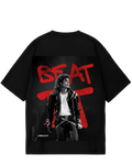 Michael Jackson Red Beat Black Oversized Tee