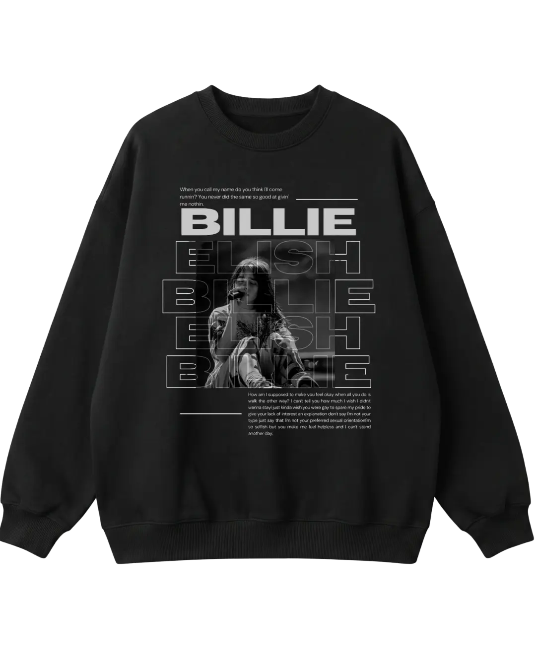 Billie Eilish Black Design Sweatshirt