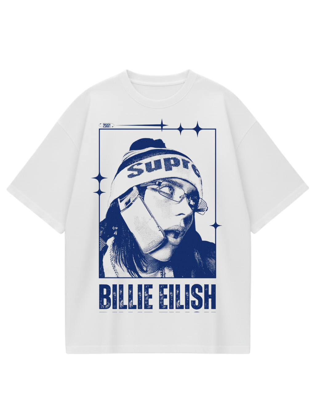 Billie Eilish Box White Oversized Tee