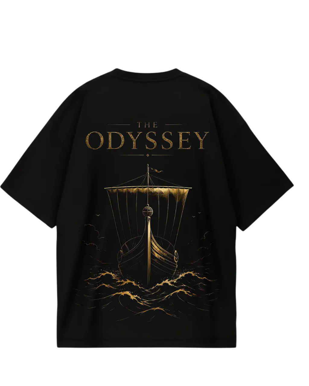 The Odyssey Black Golden Oversized Tee