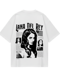 Lana Del Rey White Black Oversized Tee
