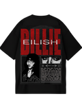 Billie Eilish Black Red Design Oversized Tee