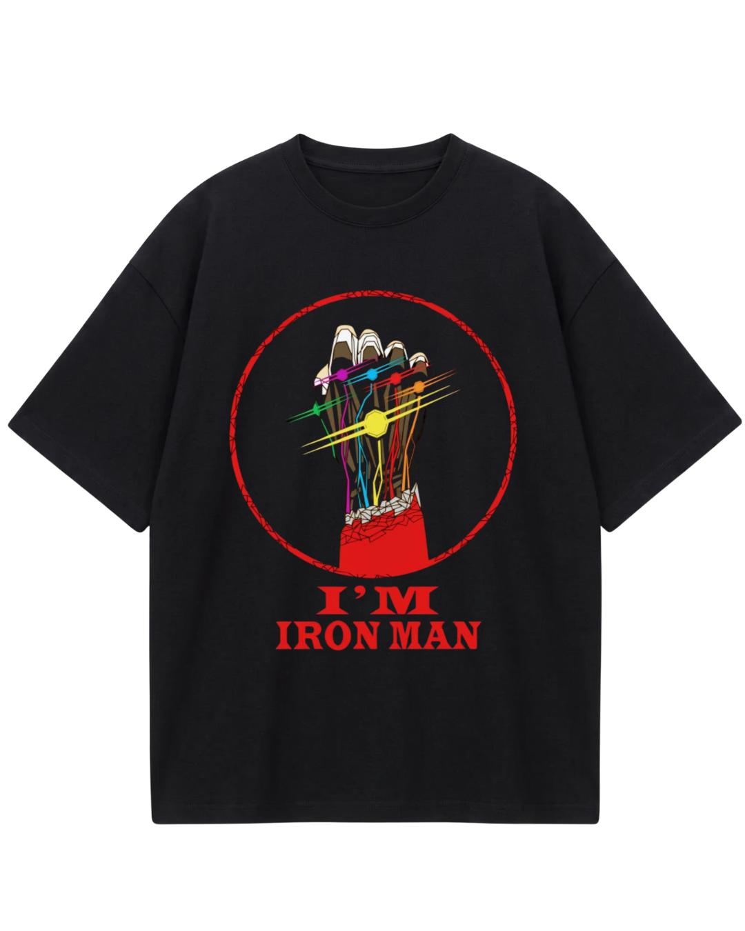 Iron Man Black I am Stark Oversized Tee