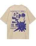Naruto Sasuke Beige Oversized Tee