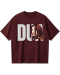 Dua Lipa Maroon Oversized Tee