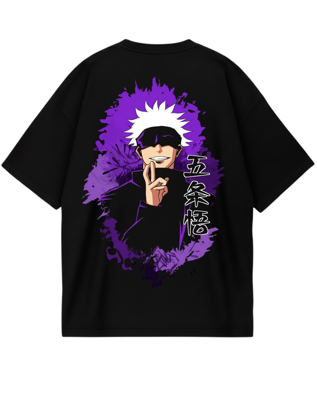 Gojo Black Purple Oversized Tee