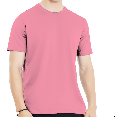 Plain Pink Half Sleeves Tee