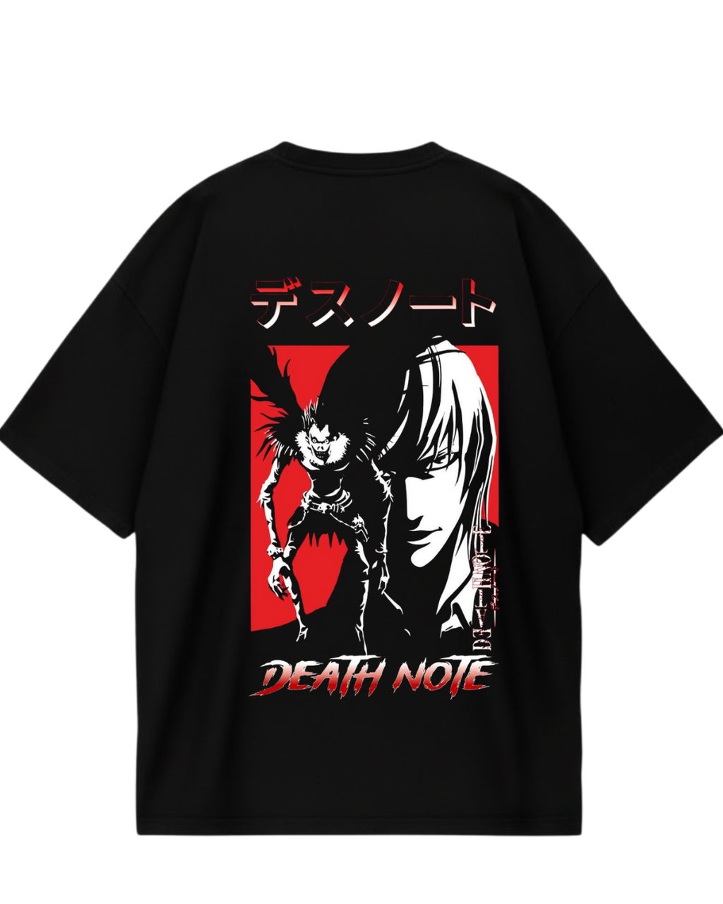 Light Red Black Oversized Tee