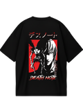 Light Red Black Oversized Tee